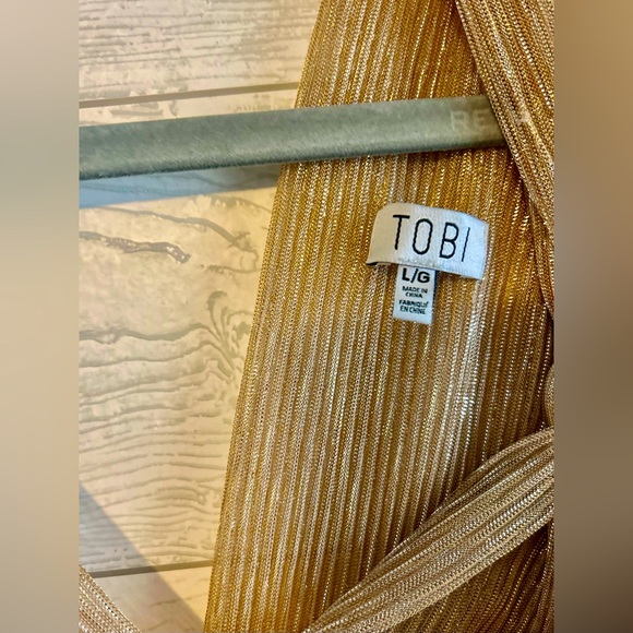 Boho-Fancy TOBI size (L)Gold, plunging neckline skater dress.Perfect✨ - Picture 3 of 3